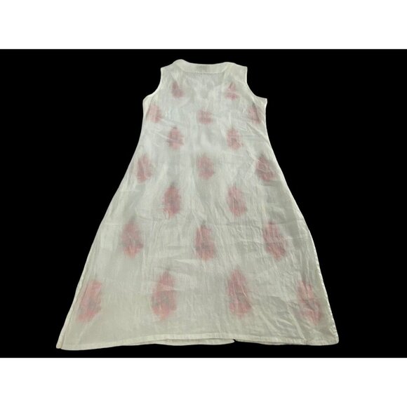 ASEESA Women Embroidered Floral Dress Sleeveless Knee Length Sz S White 26-5 - Picture 6 of 16